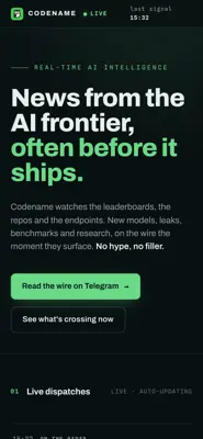 Codename visto dal telefono